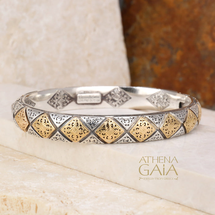 Byzantine Checker Hinged Bracelet