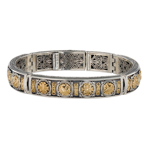 Roxana Dove and Cross Thin Bracelet Byzantine design