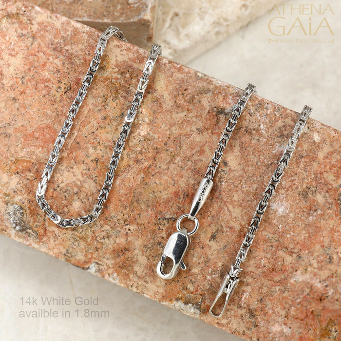 14k White Gold Byzantine Chain (In-Stock)