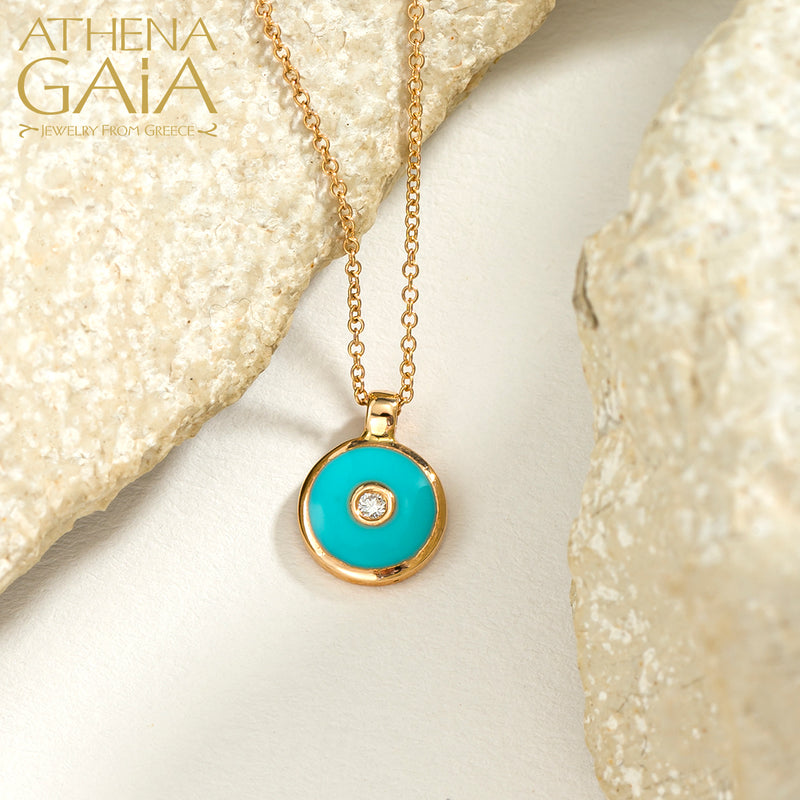 Mati Evil Eye Pendant Necklace - 14k Gold Necklace