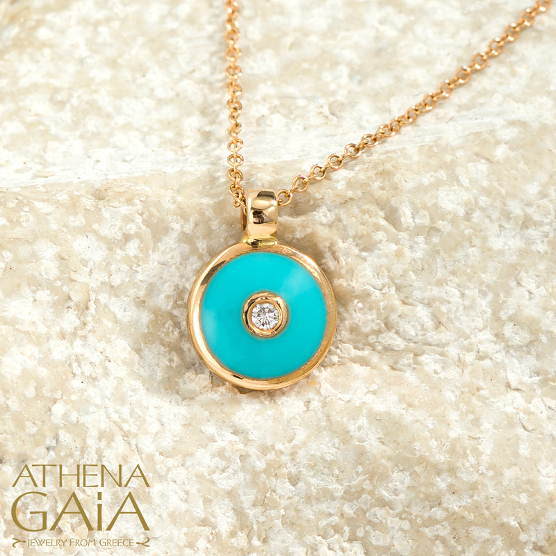Mati Evil Eye Pendant Necklace - 14k Gold Necklace