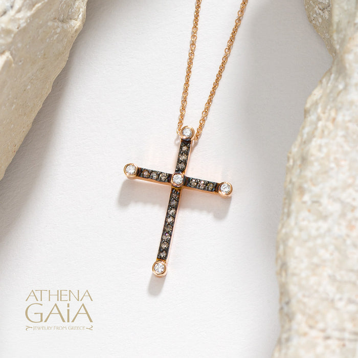 18k Gold Diamond Latin Cross