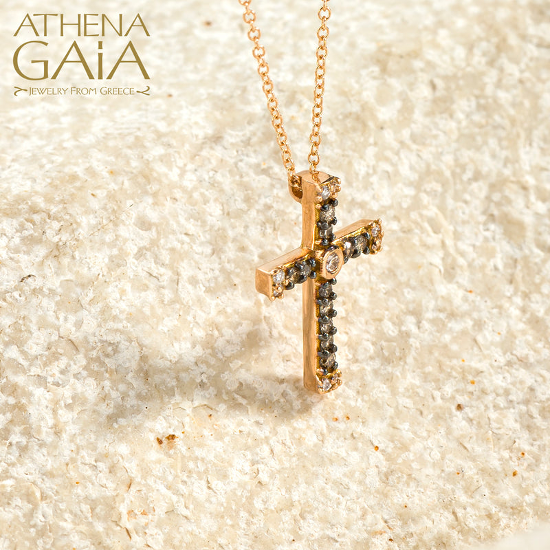 Diamond Pave Cross - 18k Gold -Latin Cross