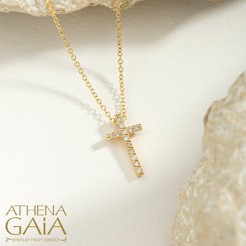 Diamond Dash Cross - 18k Gold -Latin Cross