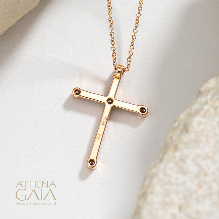 18k Gold Diamond Latin Cross