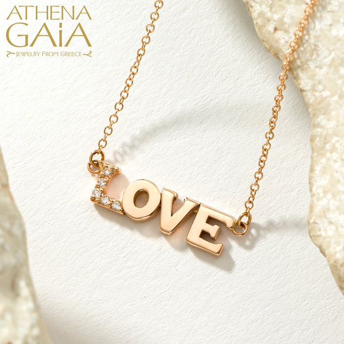 Personalized 18k Name Necklace with Diamonds