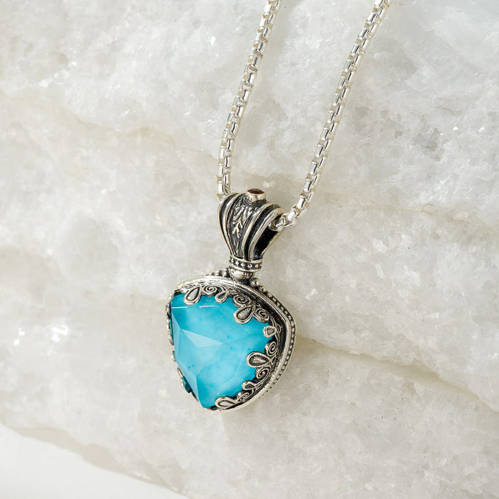 Pop Rocks Aegean Colors Triangle Pendant - Sterling Silver Pendant