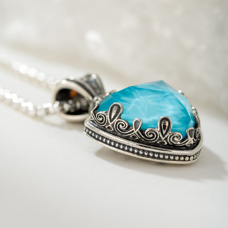 Pop Rocks Aegean Colors Triangle Pendant - Sterling Silver Pendant