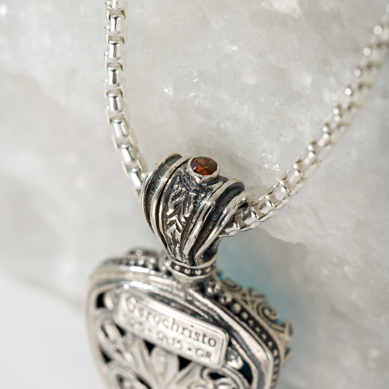 Pop Rocks Aegean Colors Triangle Pendant - Sterling Silver Pendant