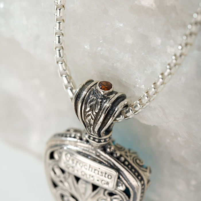 Pop Rocks Aegean Colors Triangle Pendant - Sterling Silver Pendant