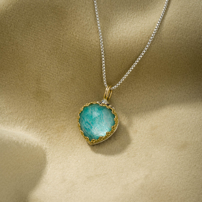 Pop Rocks Aegean Colors Hearts Pendant - 18k Gold & Sterling Silver Pendant