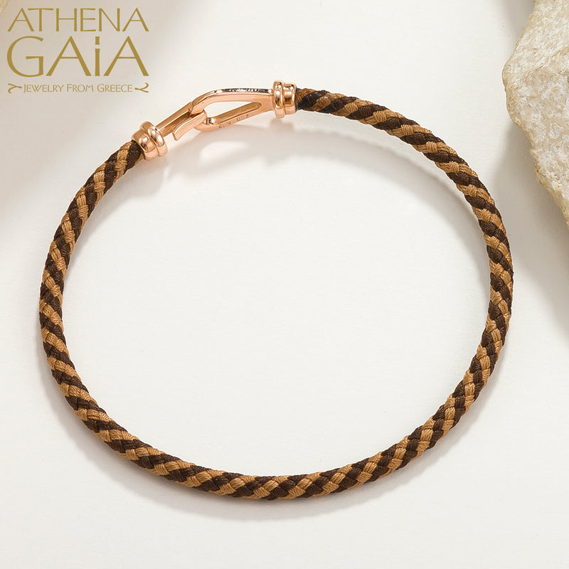 Chania Gold Clasp Cord Bracelet - 18k Gold Bracelet