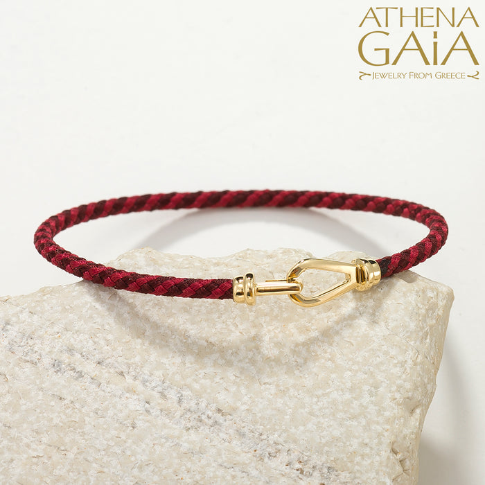 Chania Gold Clasp Cord Bracelet