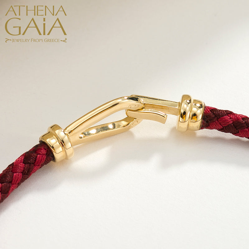 Chania Gold Clasp Cord Bracelet - 18k Gold Bracelet