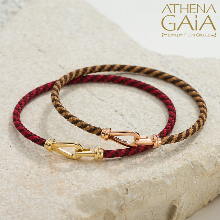 Chania Gold Clasp Cord Bracelet