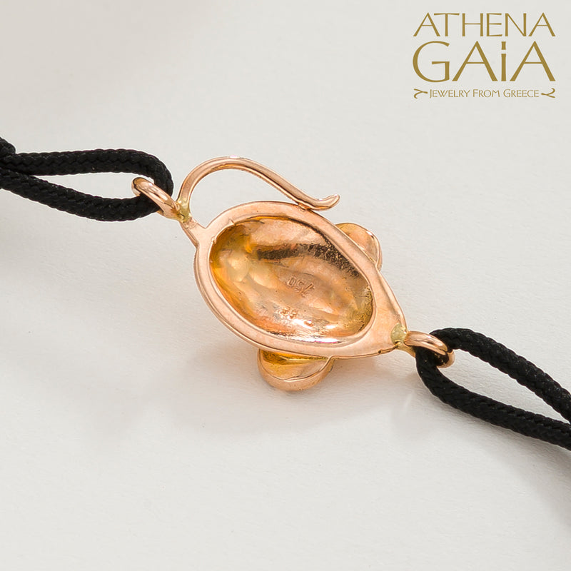 Golden Mouse - Adjustable Cord with Diamonds Bracelet - 14k Gold Bracelet