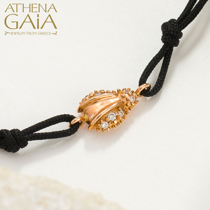 Golden Ladybug - Adjustable Cord with Stones Bracelet - 18k Gold Bracelet