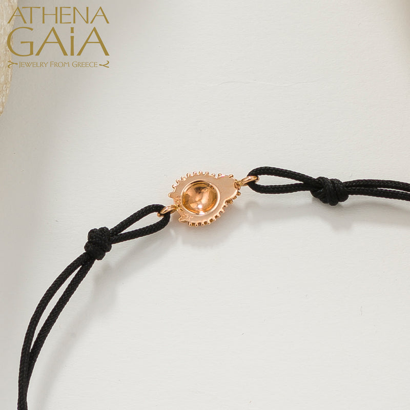 Golden Ladybug - Adjustable Cord with Stones Bracelet - 18k Gold Bracelet