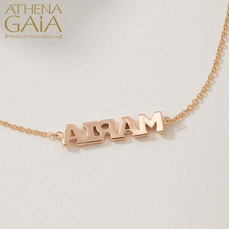 Personalized Name with Diamonds Bracelet - 14k Gold Bracelet