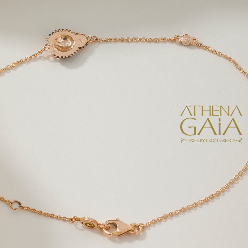 Golden Ladybug Gemstone Bracelet - 18k Gold Bracelet