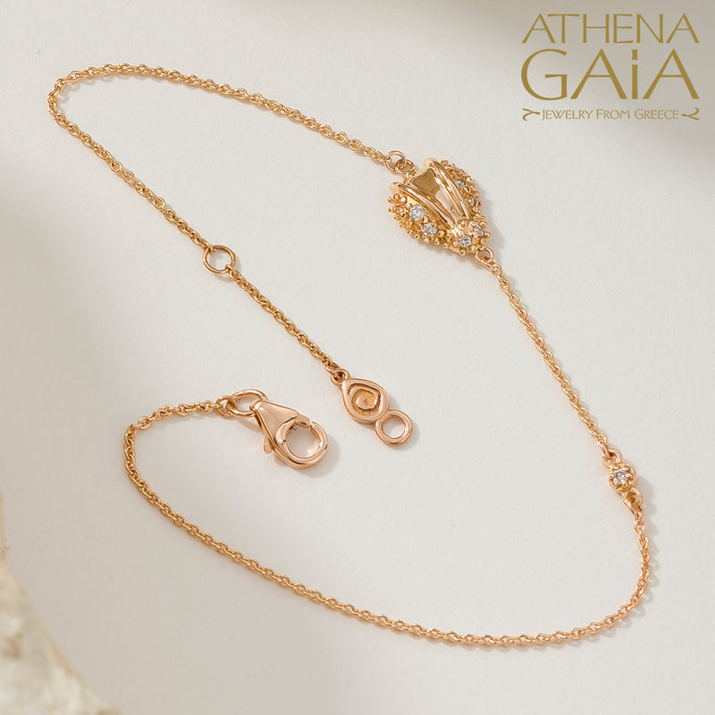 Golden Ladybug Gemstone Bracelet - 18k Gold Bracelet