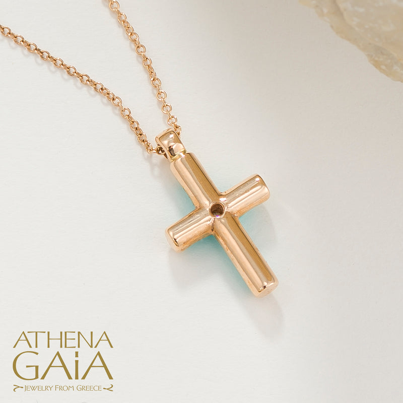Enamel Cross Necklace - 18k Gold - Latin Cross