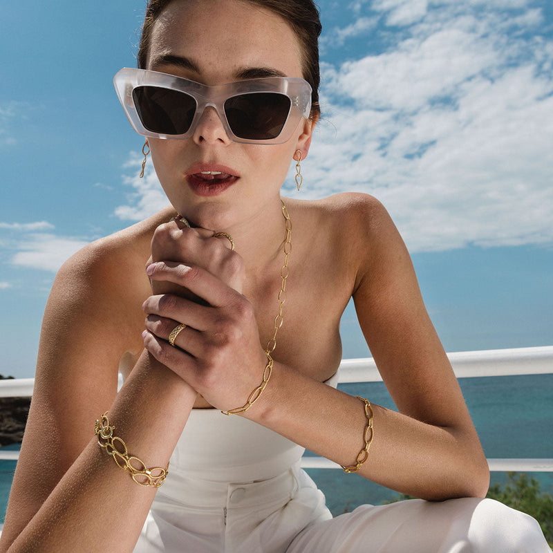 Drop Link Bracelet - 14k Gold Bracelet