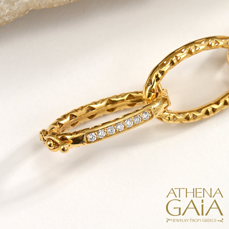 Alysis Oval Link Diamond Filigree Bracelet - 18k Gold Bracelet