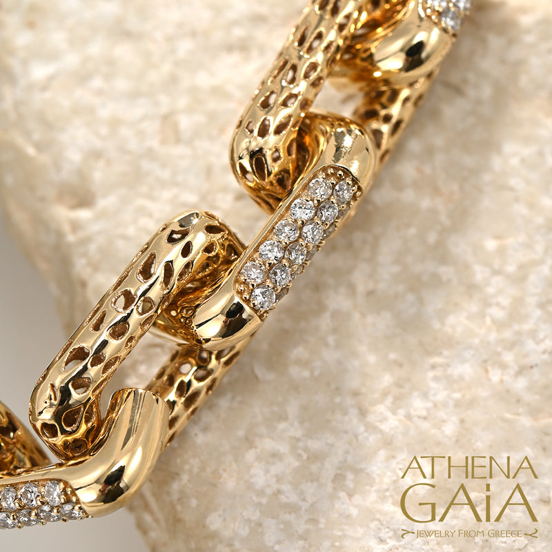 Alysis Diamond Filigree Link Bracelet - 18k Gold Bracelet