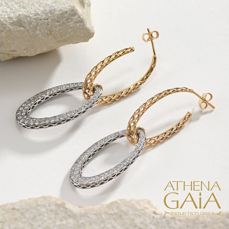 Alysis Ovals Diamond Earrings - 18k Gold Earrings - Chandelier Earrings