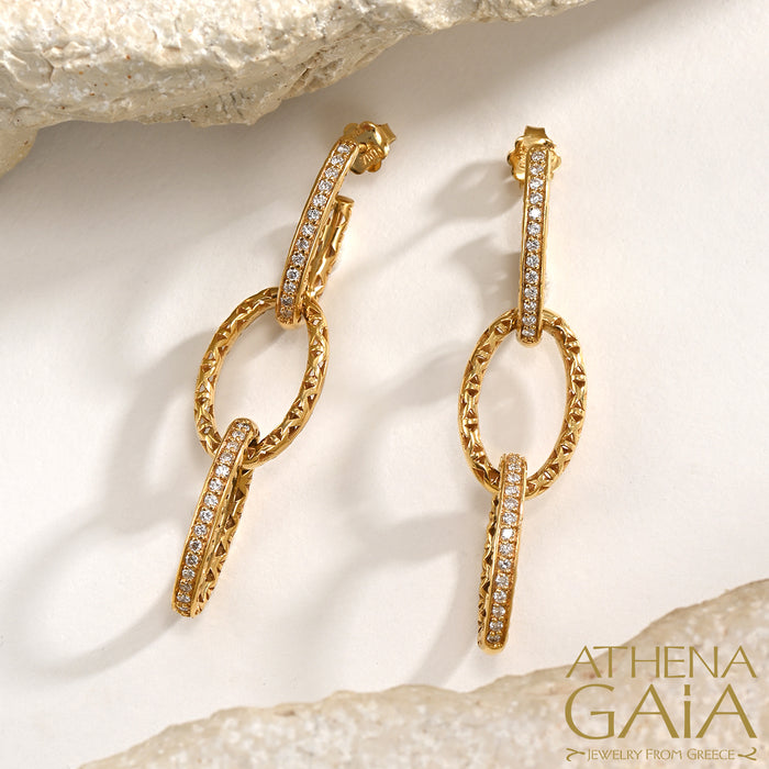 Alysis Oval Link Diamond Earrings