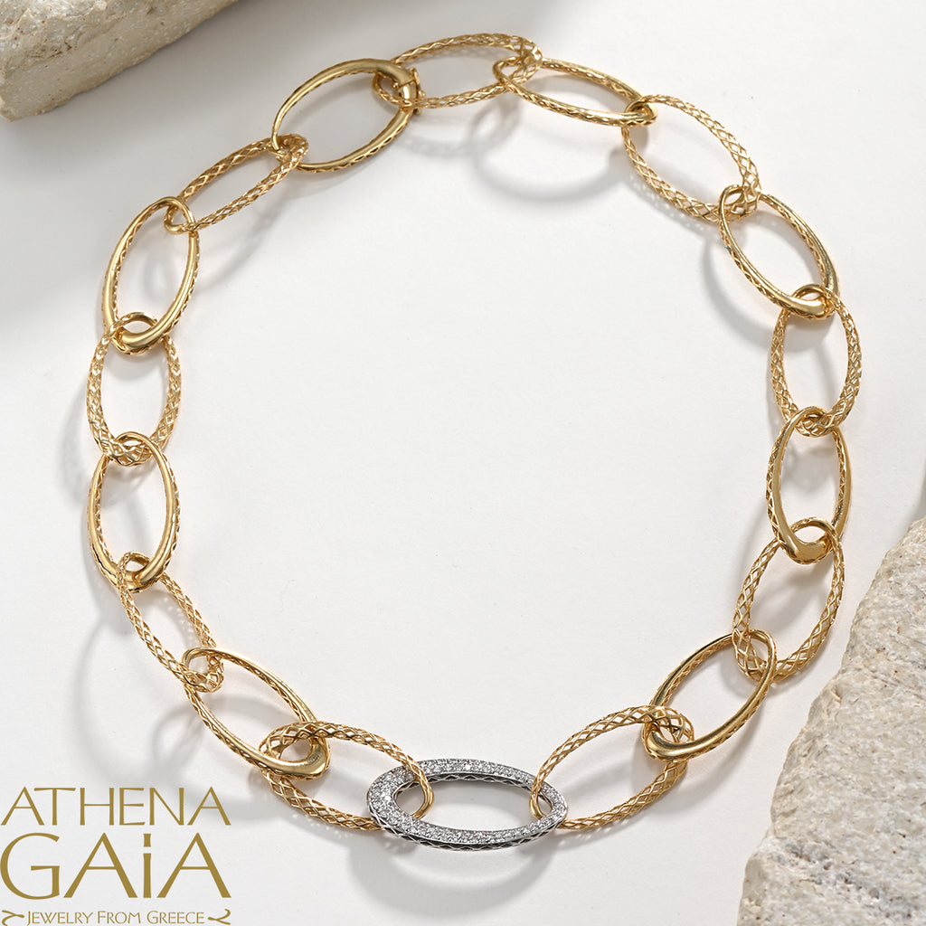 Alysis Ovals Diamond Necklace - 18k Gold Necklace