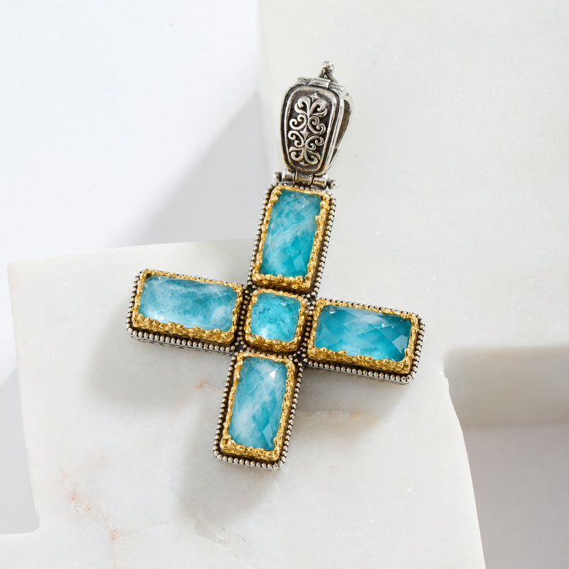 Dione Doublet Greek Cross - Sterling Silver & Gold Plating - Greek Cross