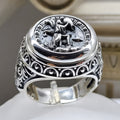 Aquarius Zodiac Sign Ring - Sterling Silver - Signet Ring