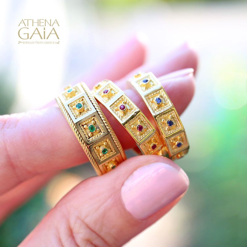 Thin Block Ring - 18k Gold Ring - Stackable Ring