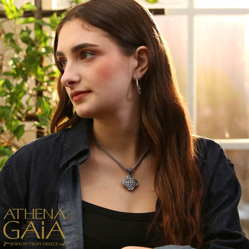 Gaelic Celtic Knot Cross - Sterling Silver - Filigree Greek Cross