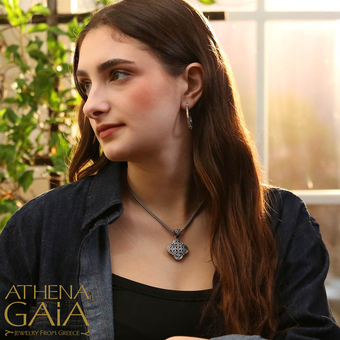 Gaelic Celtic Knot Cross - Sterling Silver - Filigree Greek Cross