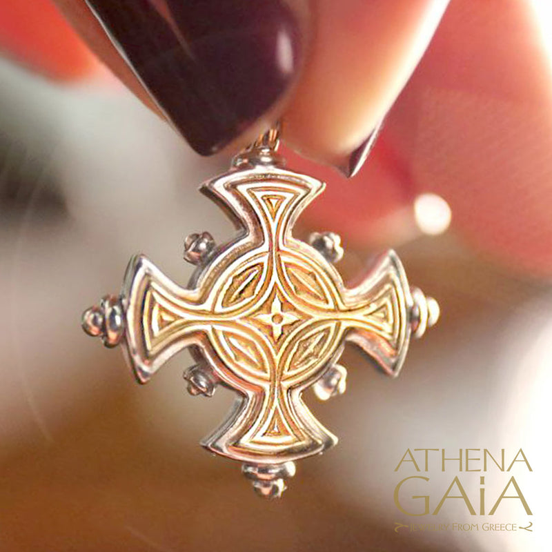The Maltese Cross (Large) - 18k Gold & Sterling Silver - Cross Necklace