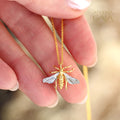 Sweet Honeybee Necklace (Medium) - Gold Plated Sterling Silver Necklace
