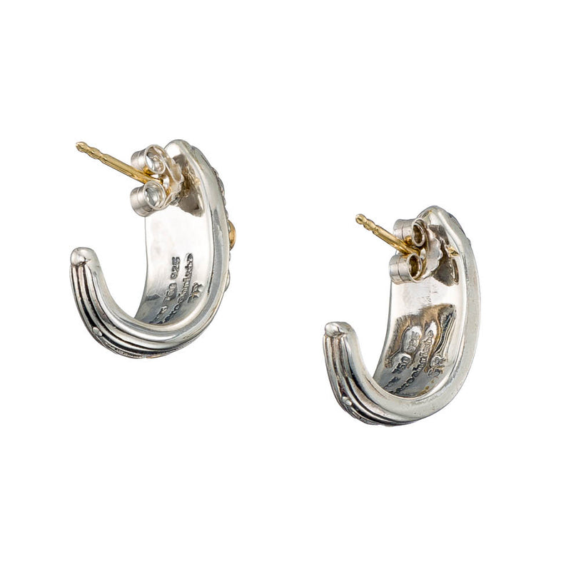 Sparta Half Hoop Earrings - 18k Gold & Sterling Silver - Hoop Earrings