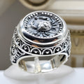 Cancer Zodiac Sign Ring - Sterling Silver - Signet Ring