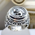Capricorn Zodiac Sign Ring - Sterling Silver - Signet Ring