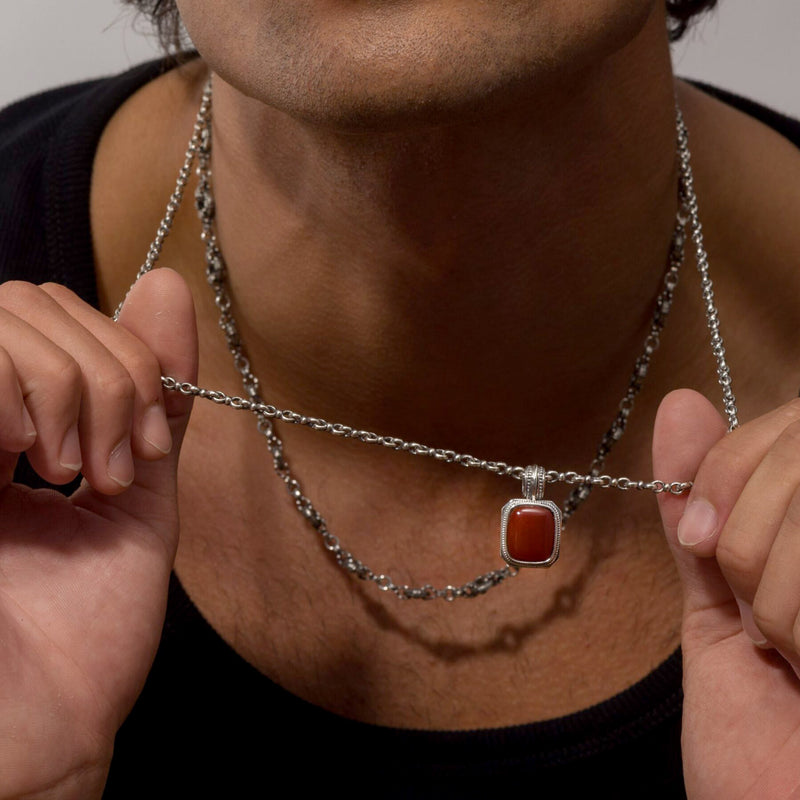 Classic Large Stone Pendant - Sterling Silver Pendant