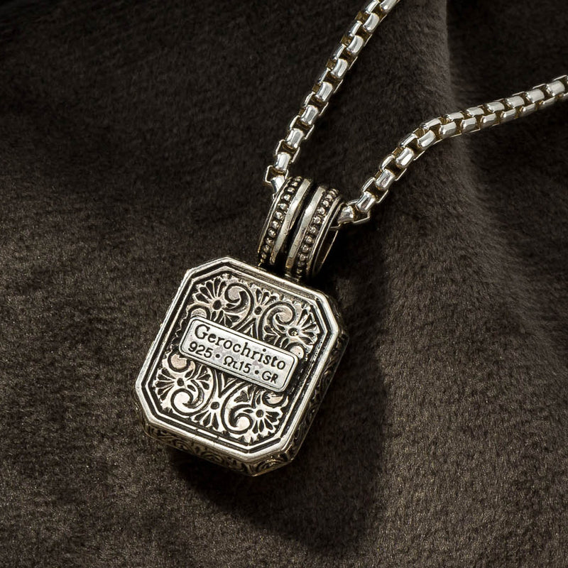 Classic Large Stone Pendant - Sterling Silver Pendant