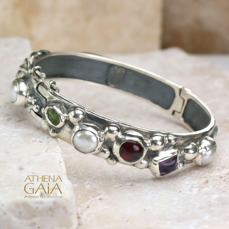 Narrow Spring Meadow Bangle Bracelet - 18k Gold - Cuff Bracelet