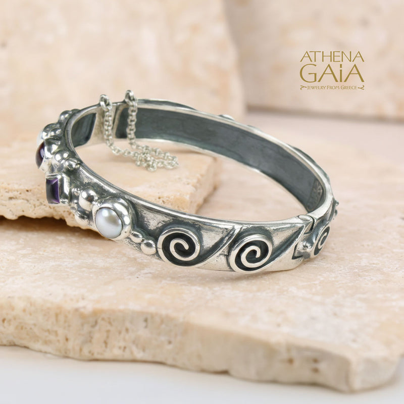 Narrow Spring Meadow Bangle Bracelet - 18k Gold - Cuff Bracelet