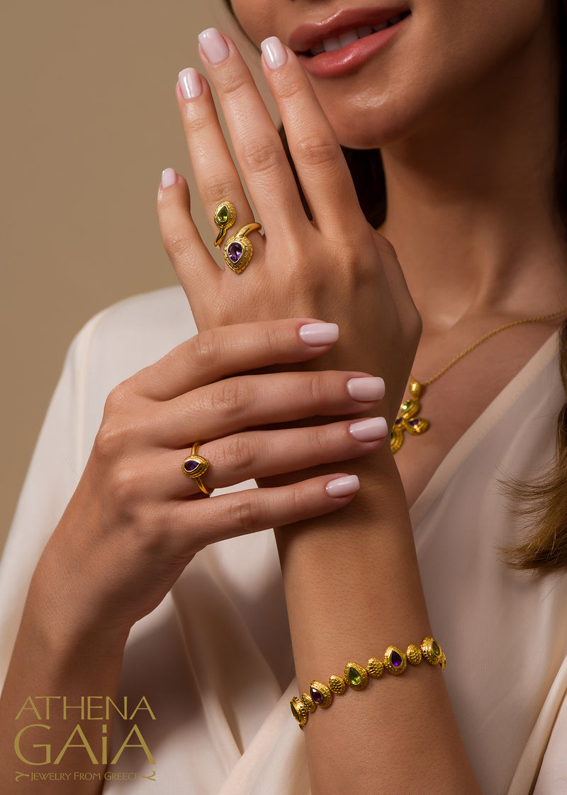 Cosmos Stone Ring (Small) - 18k Gold Ring - Cocktail Ring