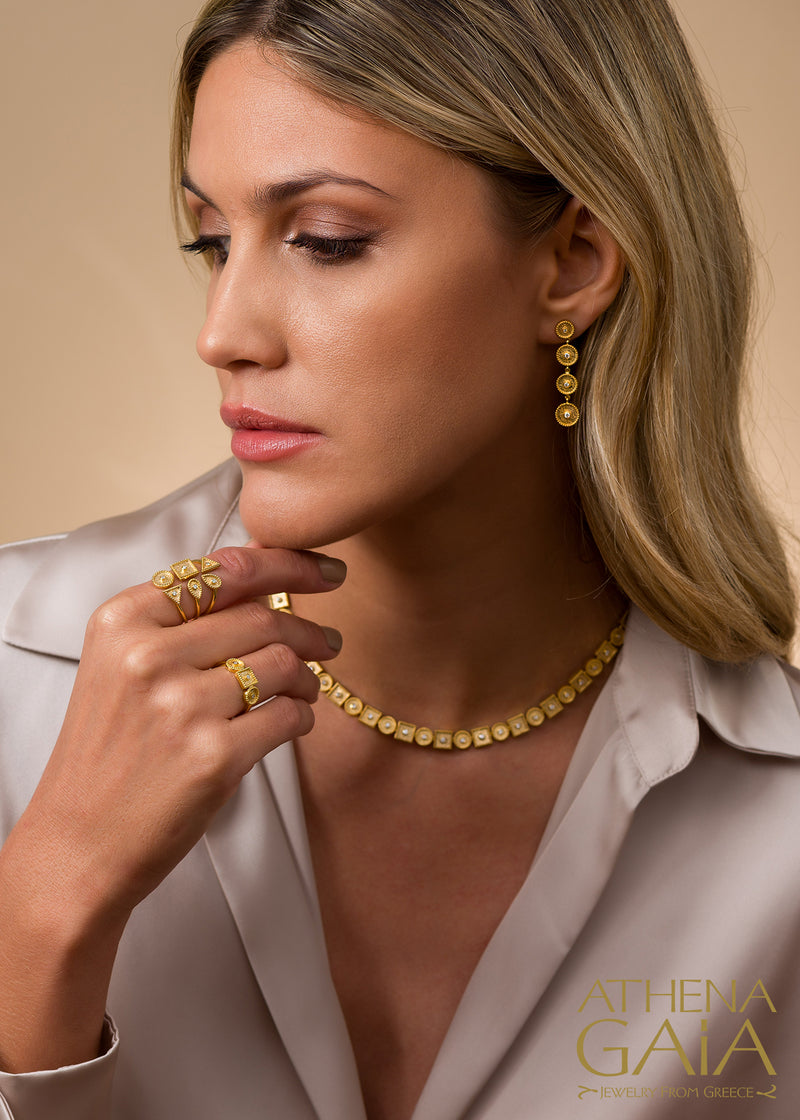 Geometric Light Ring - 18k Gold Ring - Cocktail Ring