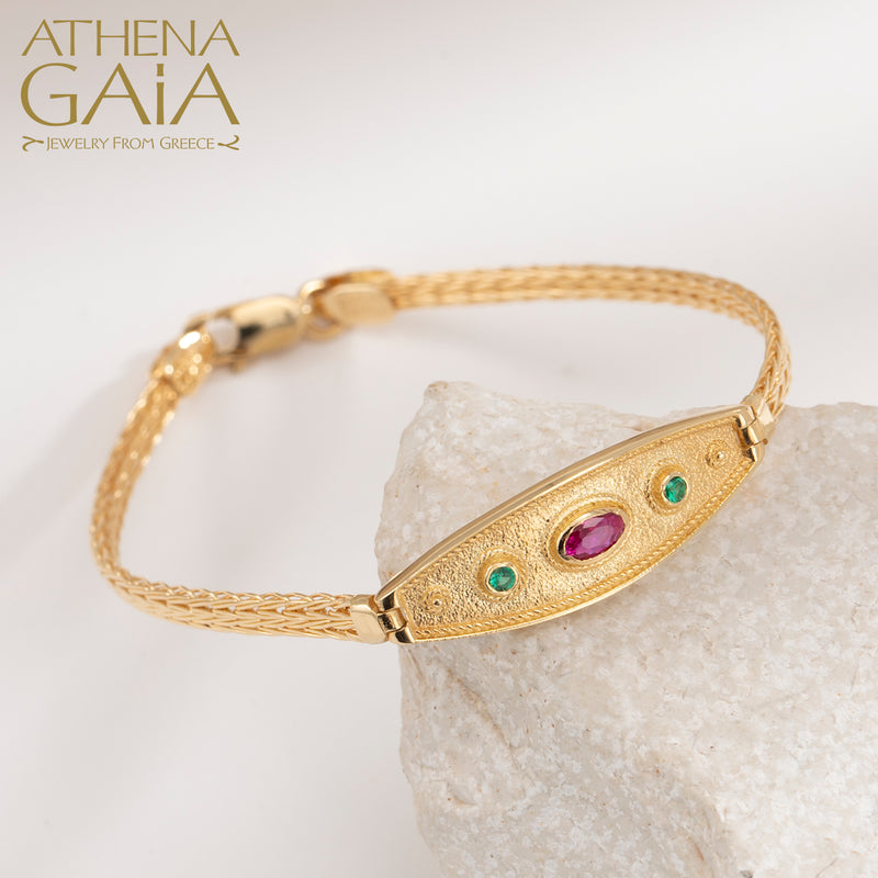 Byzantine Strap Bracelet - 14k Gold Bracelet