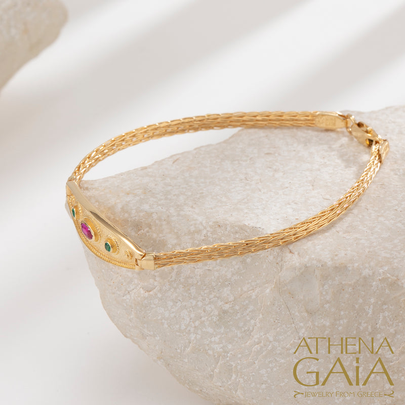 Byzantine Strap Bracelet - 14k Gold Bracelet